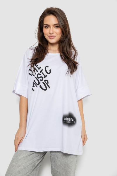 Футболка жіноча з принтом, колір білий, 244R4002-2