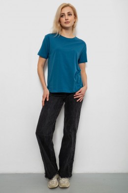 Футболка женская однотонная, цвет джинс, 244R802-5