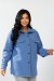 Рубашка -бомбер женская, цвет джинс, 257R153 Рубашка -бомбер женская, цвет джинс, 257R153