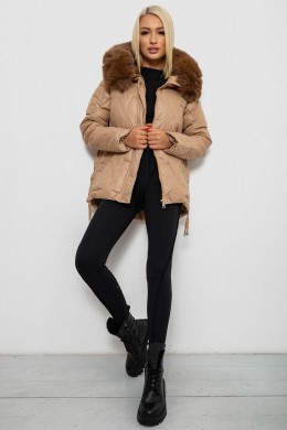 Куртка жіноча зимова коротка, колір бежевий, 244R865