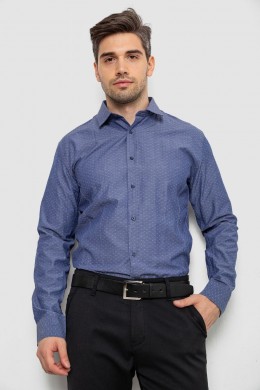 Сорочка чоловіча з довгим рукавом, колір джинс, 214R838
